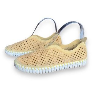 Ilse Jacobsen Tulip 139 Perforated Slip-On Sneaker in Golden Nugget Yellow